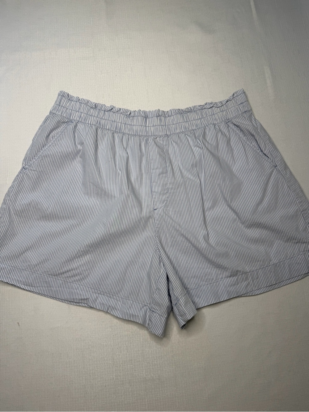 Aerie Around Town Seersucker Boxer Shorts Blue White Stripe (X-Large)